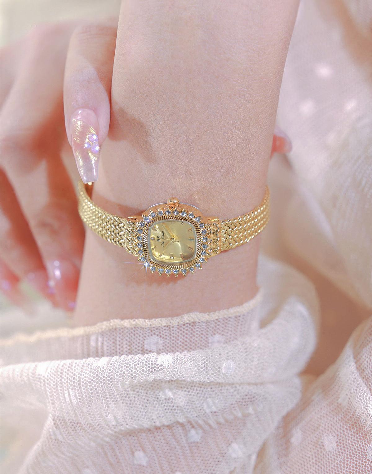 Retro Lucky Small Square Wheat Mini Watch - Aaryan Malik اريان مالك