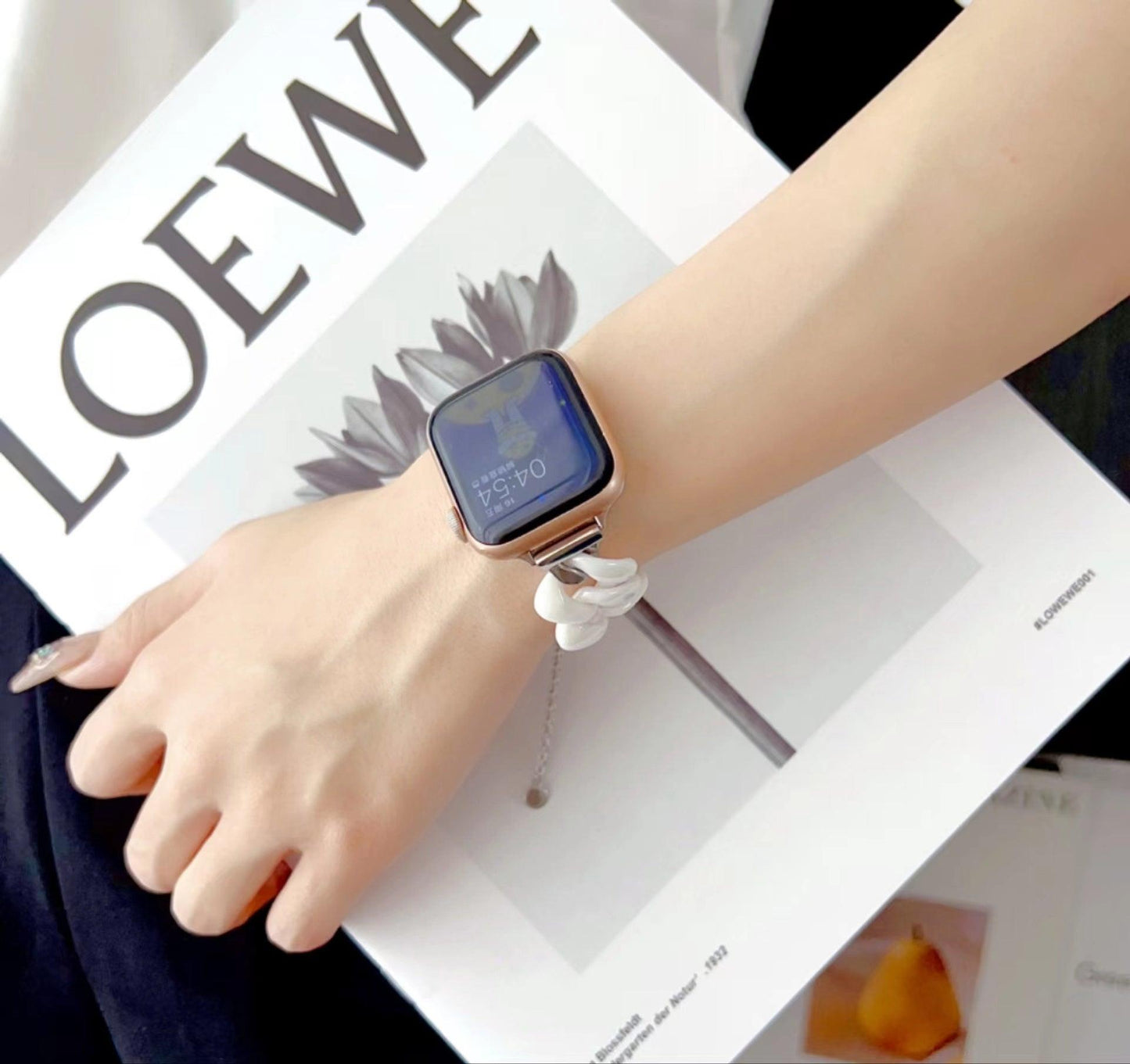 Watch Ceramic Stainless Steel Chain Metal Strap - Aaryan Malik اريان مالك