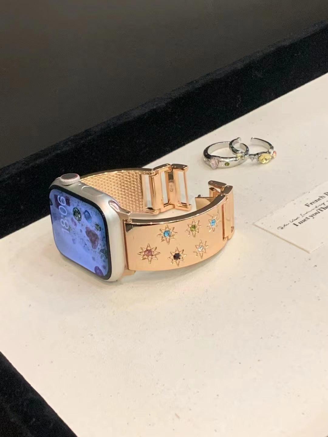 Strap Asterism Bracelet Metal Colorful Crystals - Aaryan Malik اريان مالك