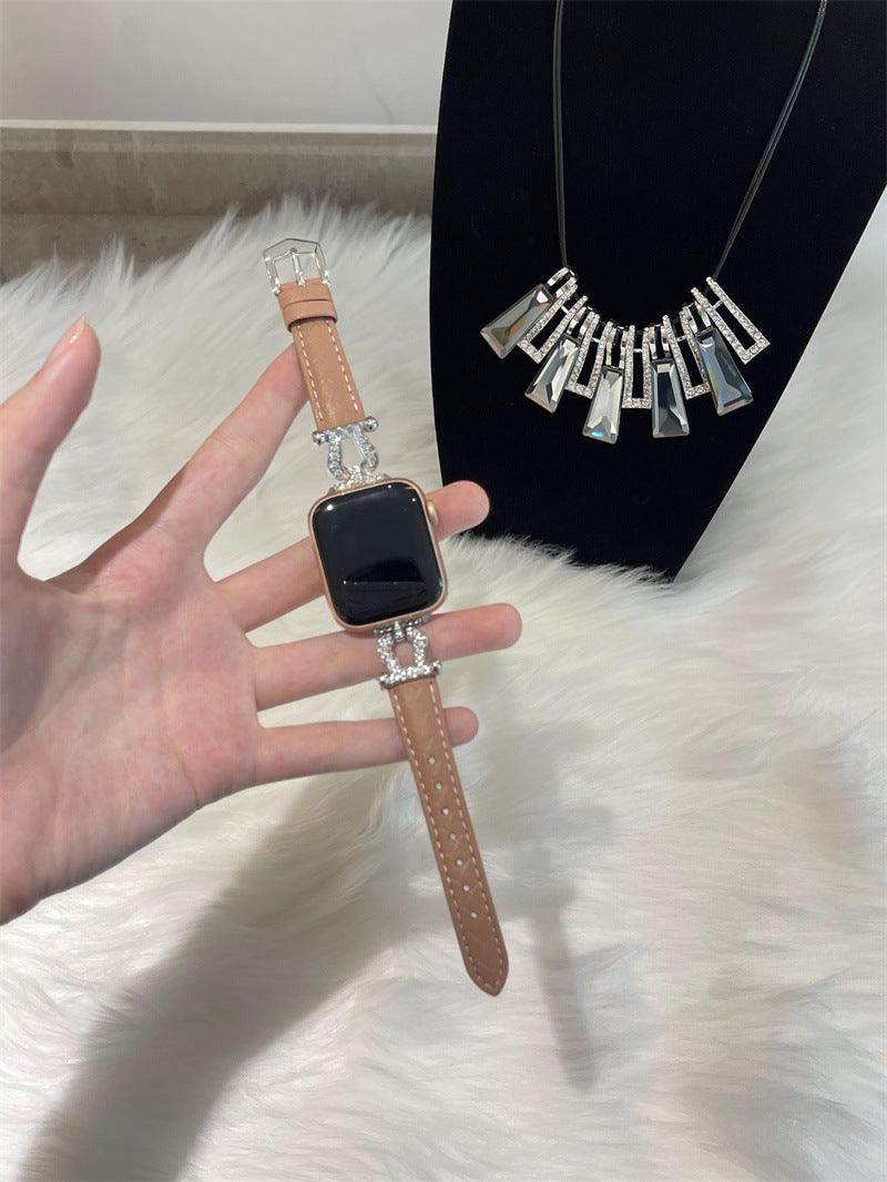 Woven Metal Diamond Strap Suitable For Watch Leather Wristband - Aaryan Malik اريان مالك