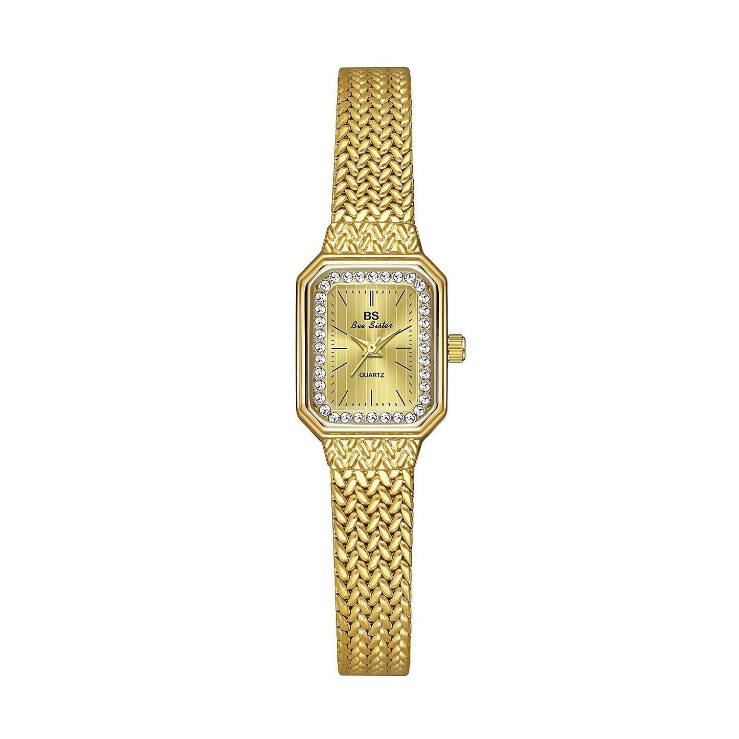 Wheat Table Simple Temperament Small Square Gold Watch - Aaryan Malik اريان مالك