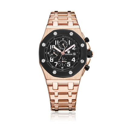 Three-eye Waterproof Multifunctional Automatic Mechanical Watch - Aaryan Malik اريان مالك