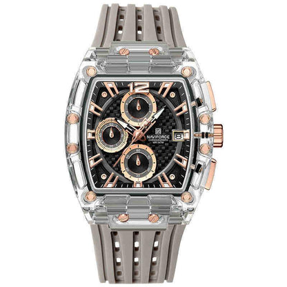 Barrel-type Transparent Shell Silicone Band Colorful Waterproof Watch - Aaryan Malik اريان مالك