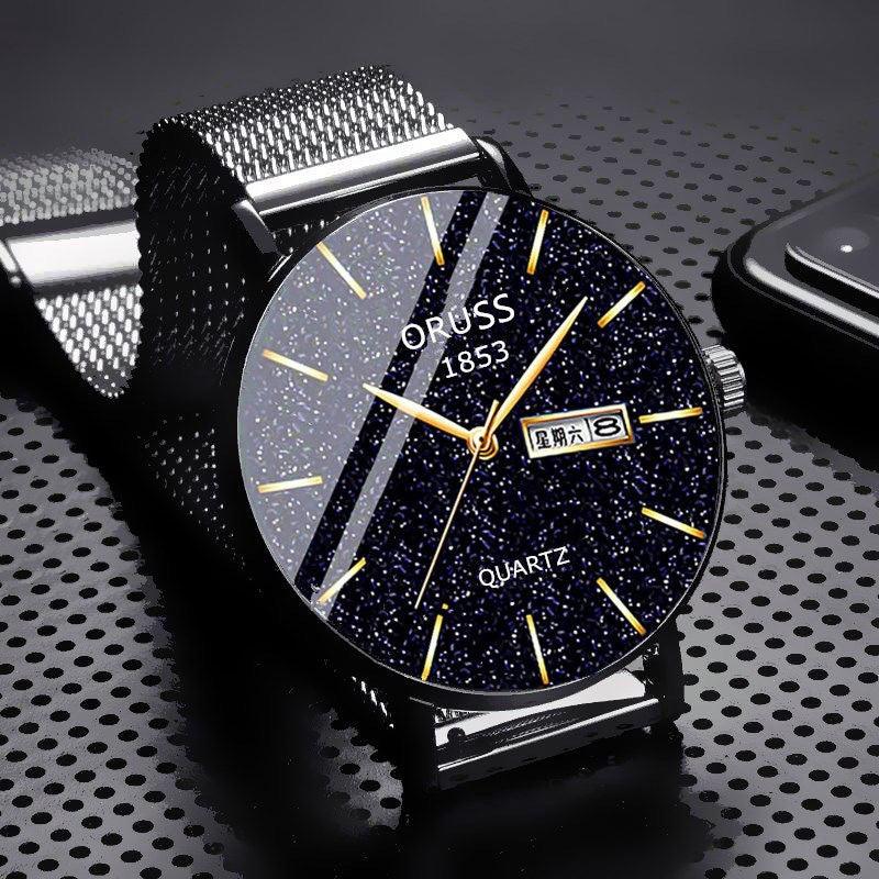 Fully Automatic Mechanical Watch Men's Calendar Pointer Fine Steel - Aaryan Malik اريان مالك
