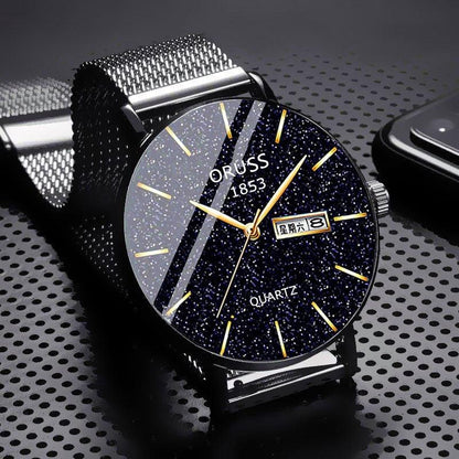 Fully Automatic Mechanical Watch Men's Calendar Pointer Fine Steel - Aaryan Malik اريان مالك