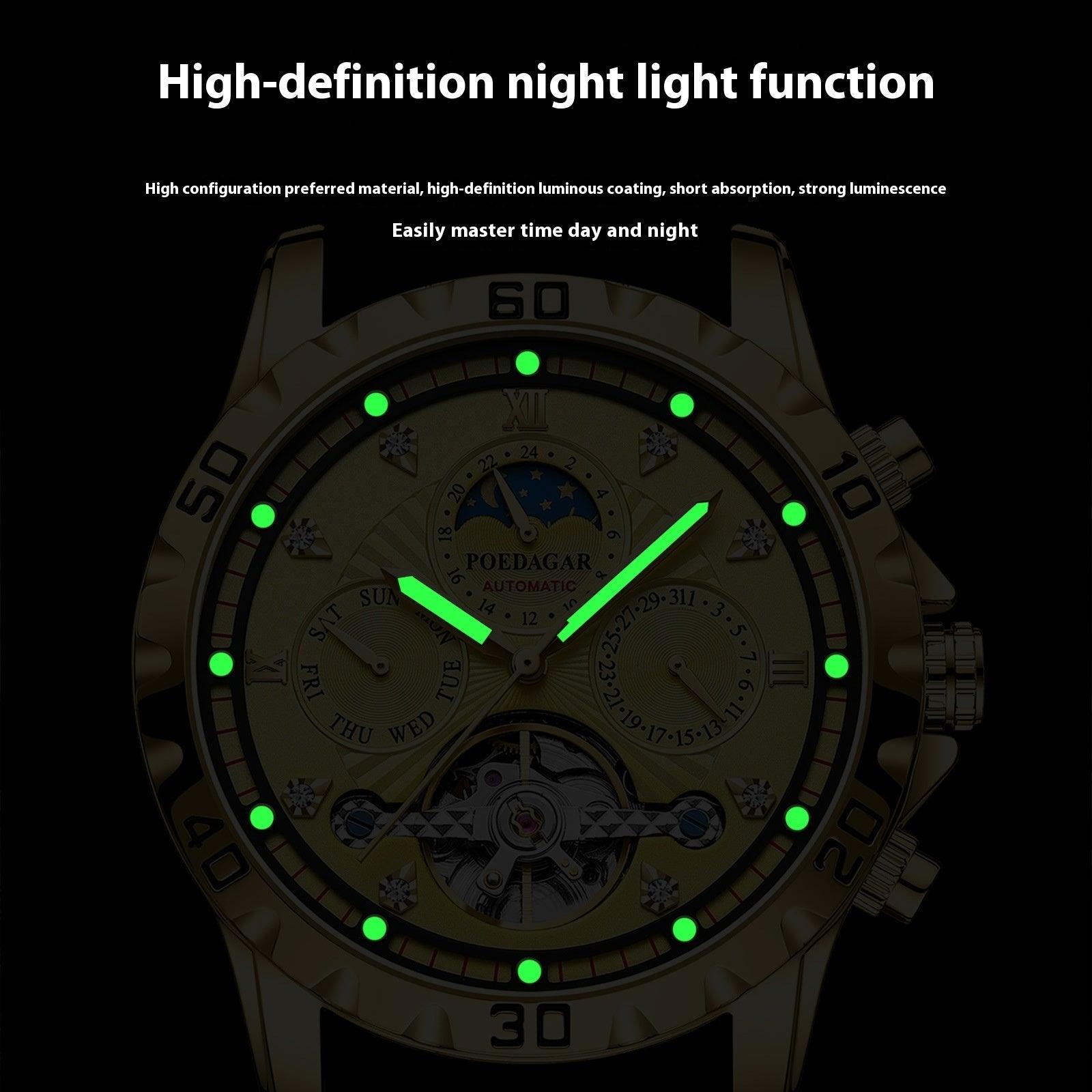 Men's Mechanical Watch Waterproof Luxury Multifunctional Men's Wrist Watch - Aaryan Malik اريان مالك
