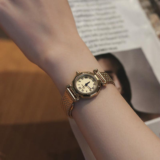 Octagonal Retro Mid-ancient Steel Watch Women - Aaryan Malik اريان مالك