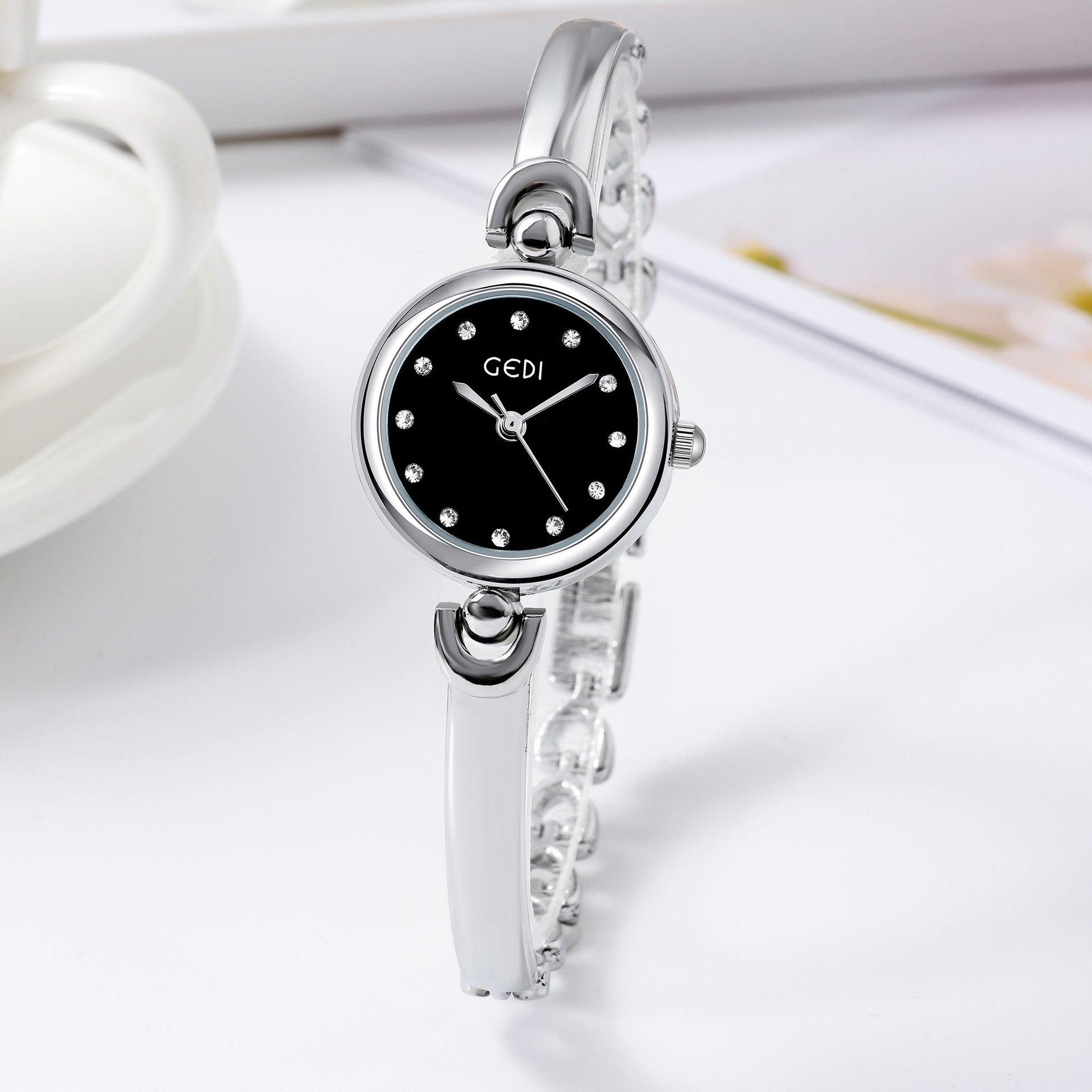 Simple Design Small Exquisite Round Dial Bangle Watch Quartz Watch - Aaryan Malik اريان مالك