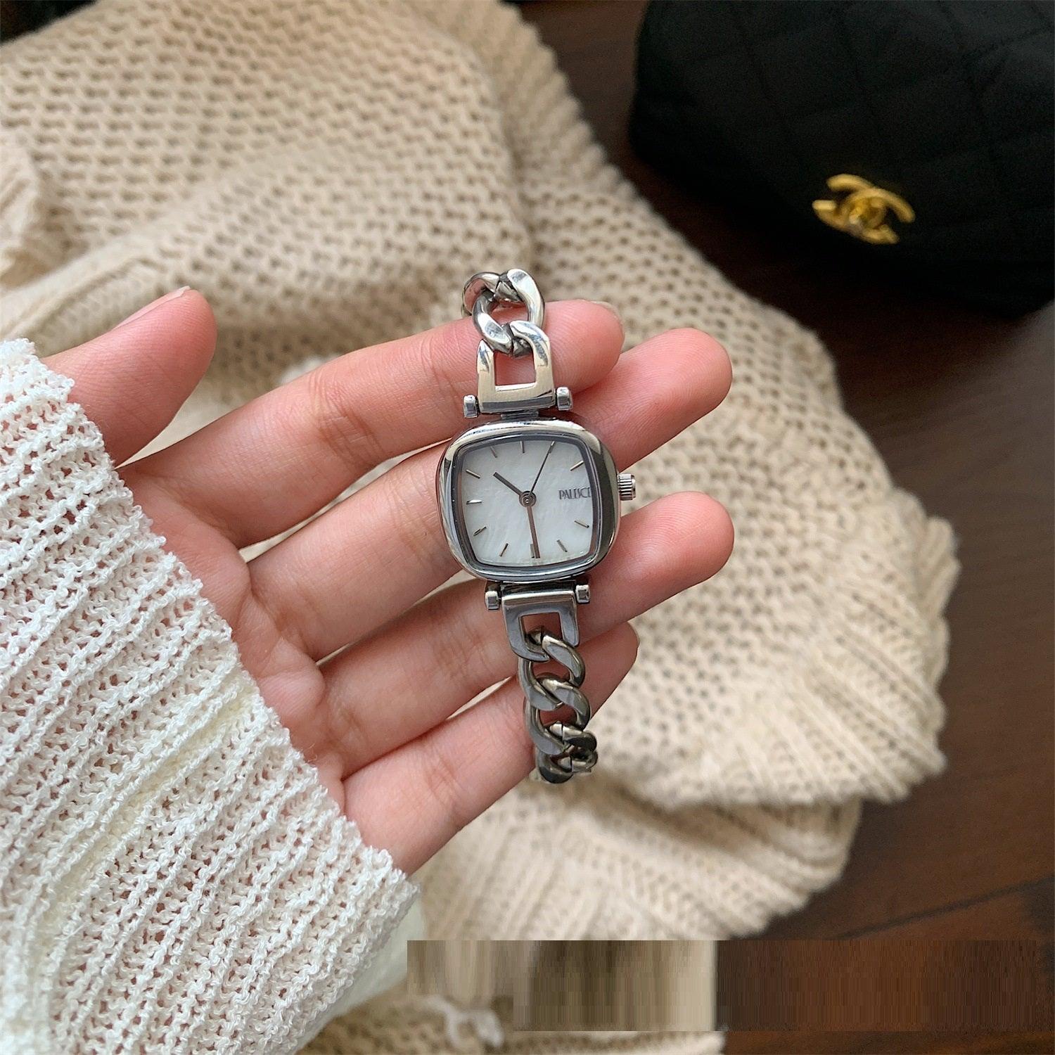 Ocean Blue Gradient Fritillary Small Sugar Cube Bracelet Women's Watch Light Luxury High Sense Ins - Aaryan Malik اريان مالك