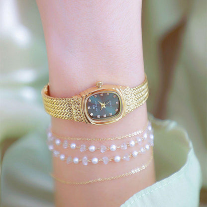 Light Luxury INS Wheat Table Simple Temperament Small Golden Watch - Aaryan Malik اريان مالك