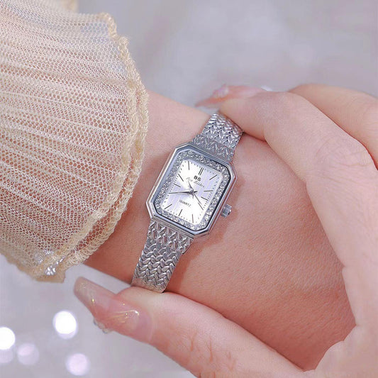 Wheat Table Simple Temperament Small Square Gold Watch - Aaryan Malik اريان مالك