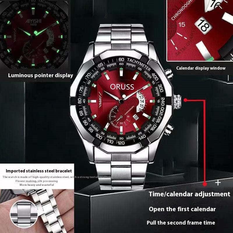 Automatic Movement Watch Men's Calendar Waterproof Luminous Watch - Aaryan Malik اريان مالك