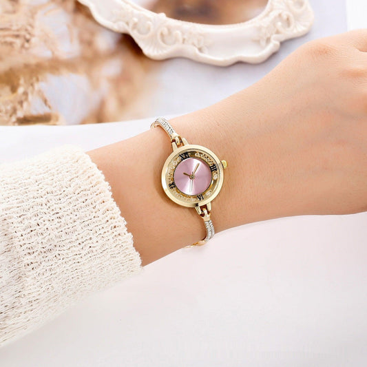 Fashion Diamond Round Women's Quartz Watch - Aaryan Malik اريان مالك