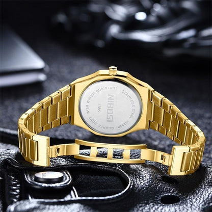 Simple Gold Men's Watch Student Quartz Watch - Aaryan Malik اريان مالك