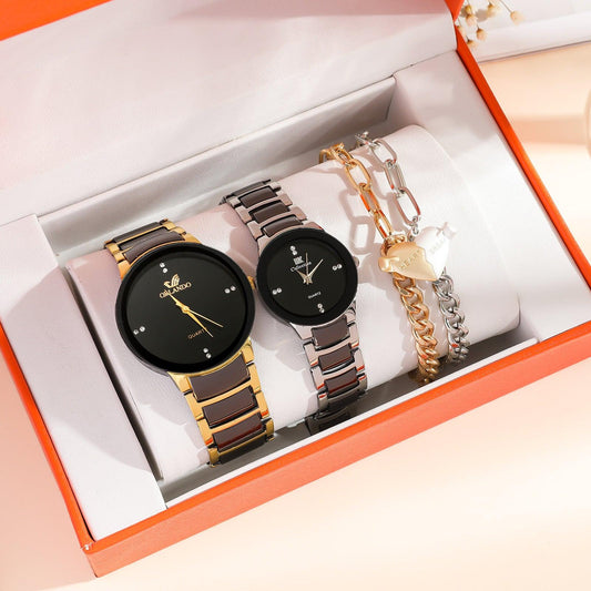 New Fashion Simple All-match Couple Watch Heart Bracelet Suit - Aaryan Malik اريان مالك