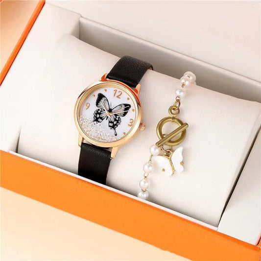 Women's Fashion Numbers Rhinestone Butterfly Quartz Watch - Aaryan Malik اريان مالك