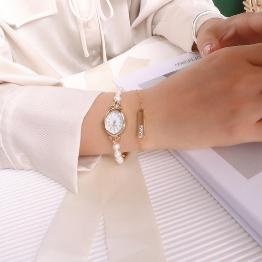 Natural Freshwater Pearl Watch Bracelet Strap Exquisite Quartz Women's Watch - Aaryan Malik اريان مالك