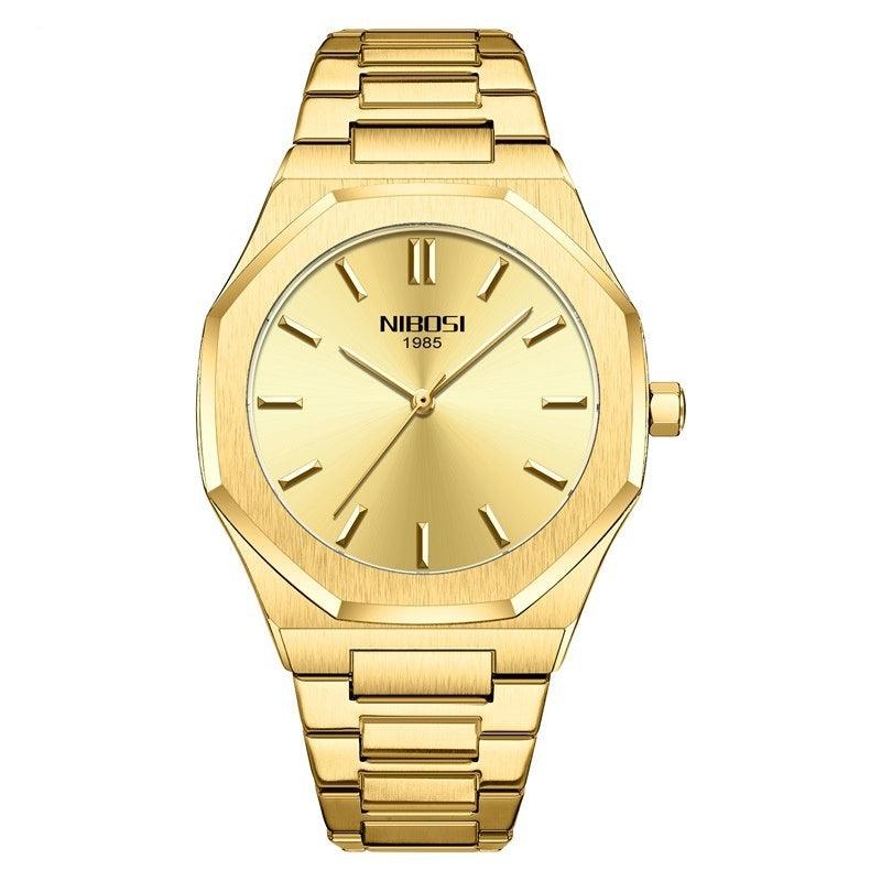 Simple Gold Men's Watch Student Quartz Watch - Aaryan Malik اريان مالك