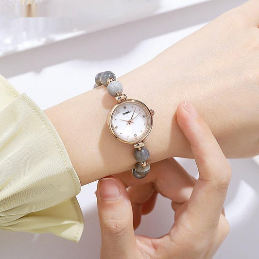 Fashionable All-match Elegant Women's Quartz Watch Pearl Natural Stone Strap Bracelet Watch - Aaryan Malik اريان مالك