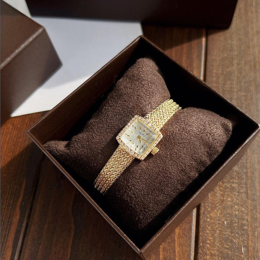 Zhonggu Small Golden Watch New Mini Delicate Square - Aaryan Malik اريان مالك