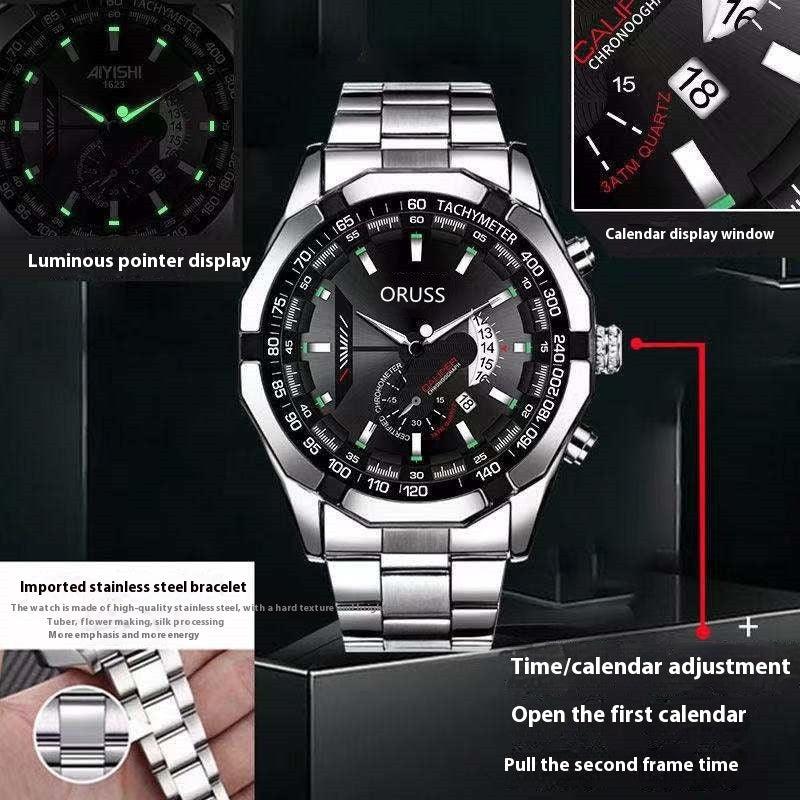 Automatic Movement Watch Men's Calendar Waterproof Luminous Watch - Aaryan Malik اريان مالك