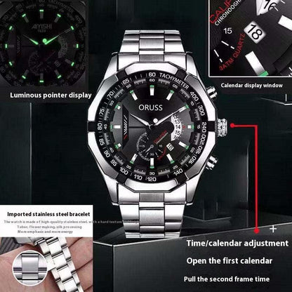Automatic Movement Watch Men's Calendar Waterproof Luminous Watch - Aaryan Malik اريان مالك