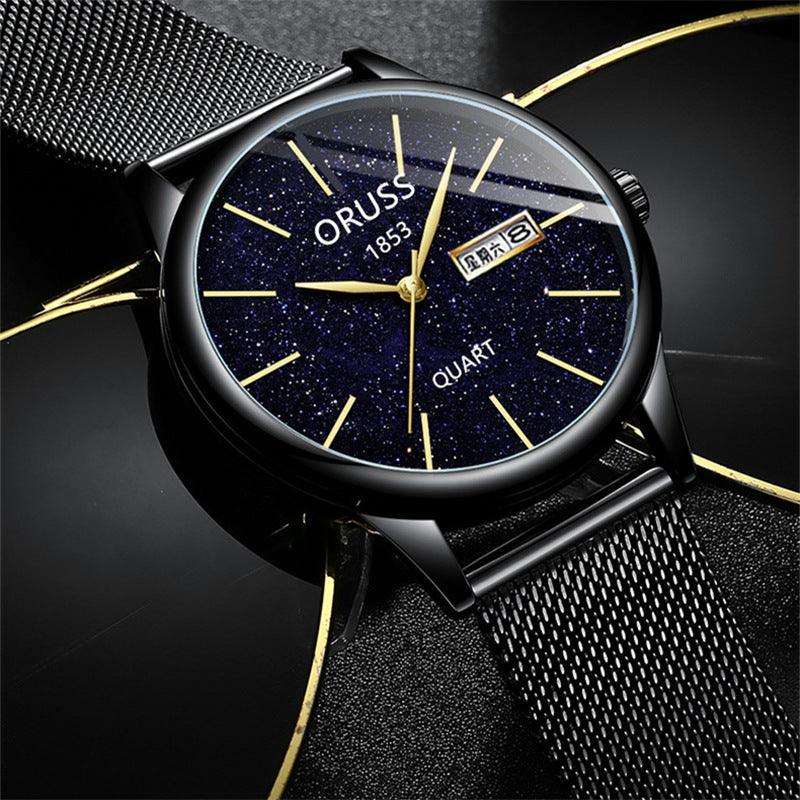 Fully Automatic Mechanical Watch Men's Calendar Pointer Fine Steel - Aaryan Malik اريان مالك