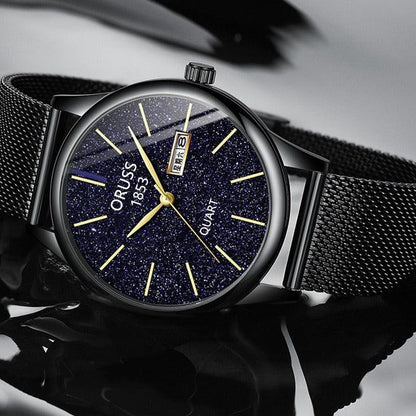 Fully Automatic Mechanical Watch Men's Calendar Pointer Fine Steel - Aaryan Malik اريان مالك