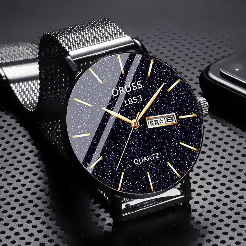 Fully Automatic Mechanical Watch Men's Calendar Pointer Fine Steel - Aaryan Malik اريان مالك