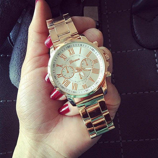 Women's Leisure Alloy Steel Belt Quartz Watch - Aaryan Malik اريان مالك