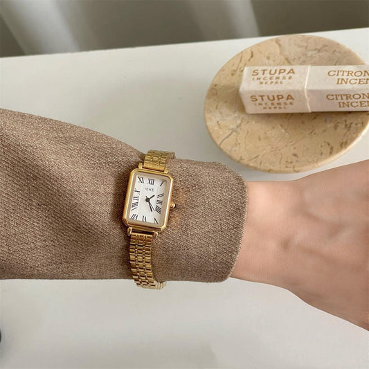 Steel Belt Retro Small Dial Simple Women Quartz Watch - Aaryan Malik اريان مالك