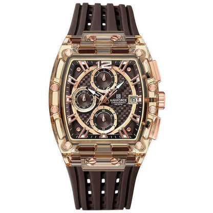 Barrel-type Transparent Shell Silicone Band Colorful Waterproof Watch - Aaryan Malik اريان مالك