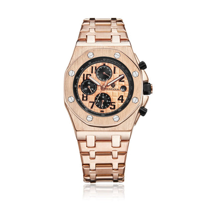 Three-eye Waterproof Multifunctional Automatic Mechanical Watch - Aaryan Malik اريان مالك