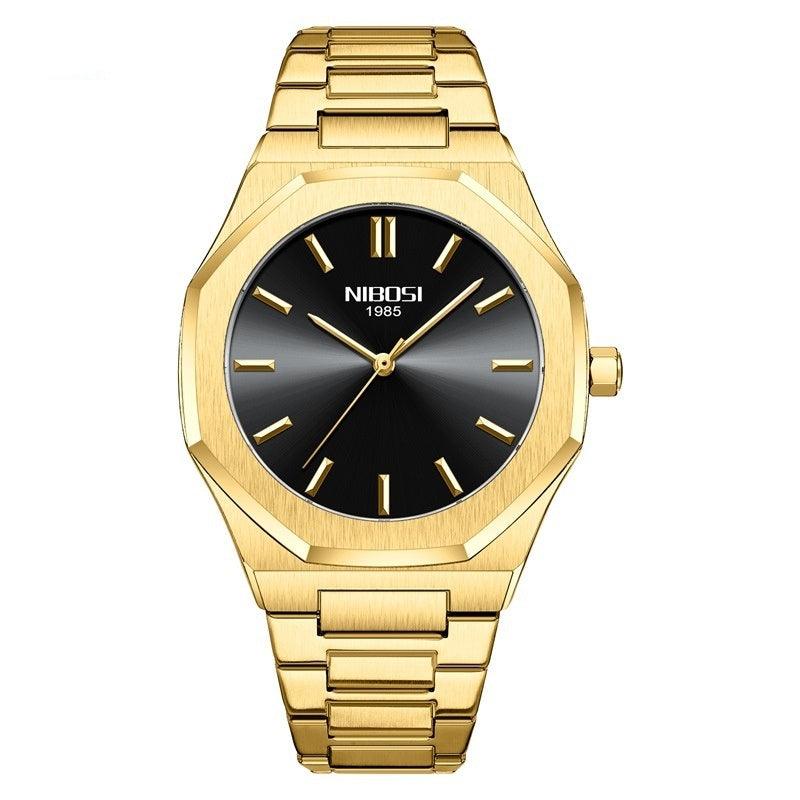 Simple Gold Men's Watch Student Quartz Watch - Aaryan Malik اريان مالك
