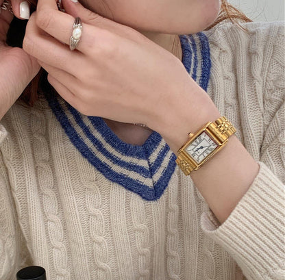 Retro Small Golden Watch Steel Belt Women's Middle Ancient - Aaryan Malik اريان مالك