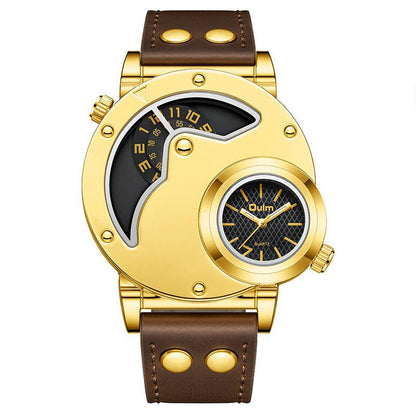 Gold Multi-functional Exaggerated Dial Watch For Men - Aaryan Malik اريان مالك