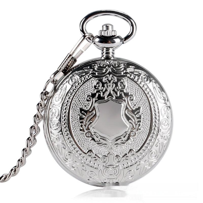 Flip Necklace Gold Double-sided Carved Shield Manual Manipulator Pocket Watch - Aaryan Malik اريان مالك