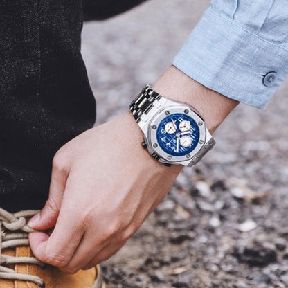 Three-eye Waterproof Multifunctional Automatic Mechanical Watch - Aaryan Malik اريان مالك