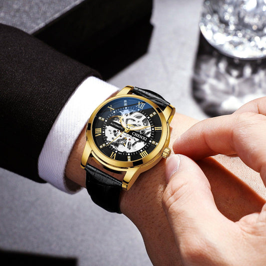 Hollow Automatic Mechanical Watch Belt Waterproof - Aaryan Malik اريان مالك