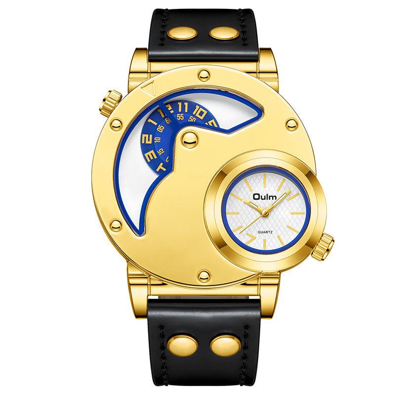Gold Multi-functional Exaggerated Dial Watch For Men - Aaryan Malik اريان مالك