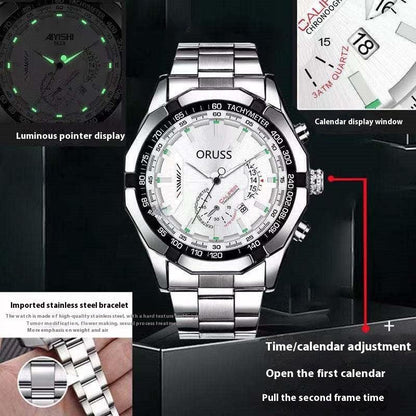 Automatic Movement Watch Men's Calendar Waterproof Luminous Watch - Aaryan Malik اريان مالك