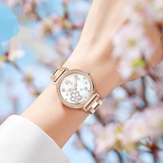 New Women's Steel Belt Diamond Quartz Watch - Aaryan Malik اريان مالك