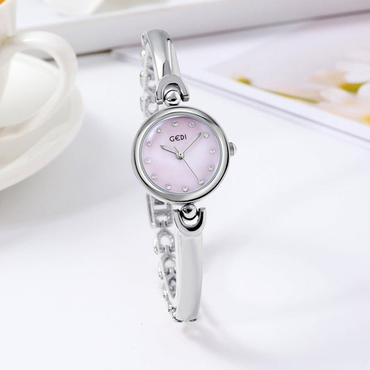 Simple Design Small Exquisite Round Dial Bangle Watch Quartz Watch - Aaryan Malik اريان مالك