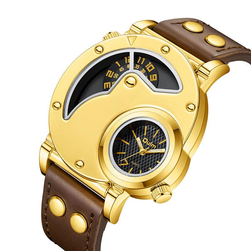 Gold Multi-functional Exaggerated Dial Watch For Men - Aaryan Malik اريان مالك
