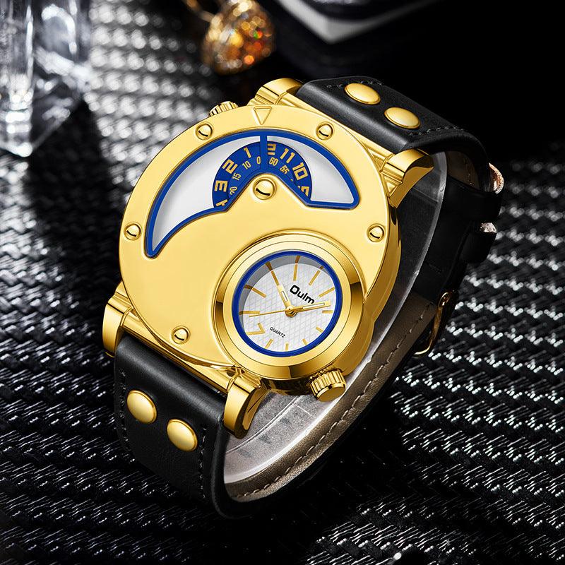 Gold Multi-functional Exaggerated Dial Watch For Men - Aaryan Malik اريان مالك